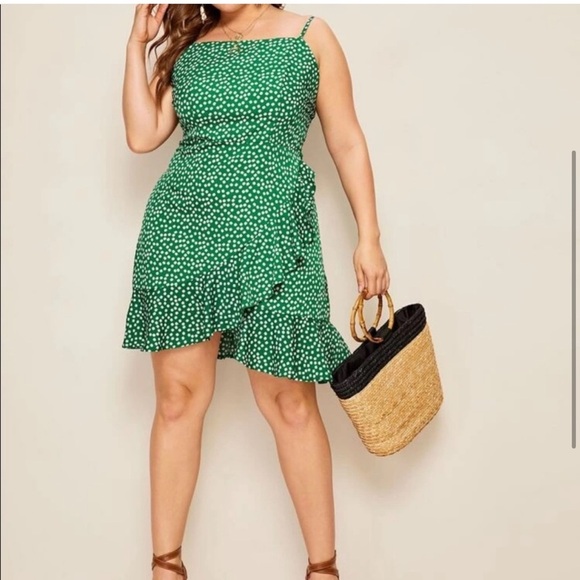 Daisy Print Flounce Trim Tulip Hem Cami Dress size 4X - Picture 3 of 8